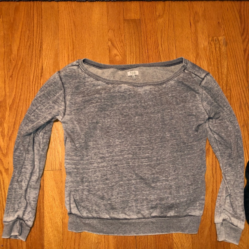 Grayish/Blue Crewneck Sweatshirt From Tobi
